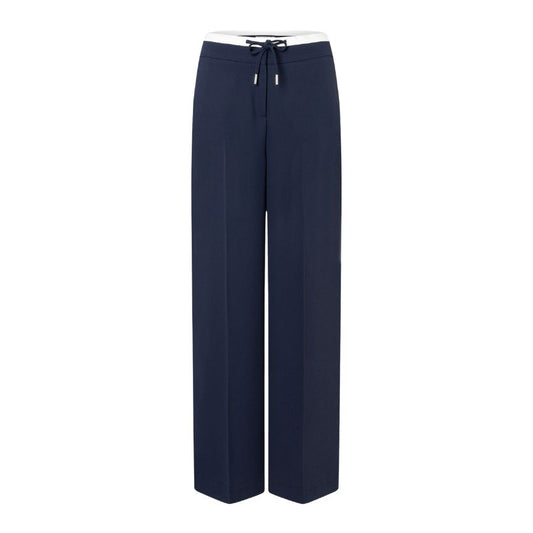 More & More Wide Leg Drawstring Navy Trousers