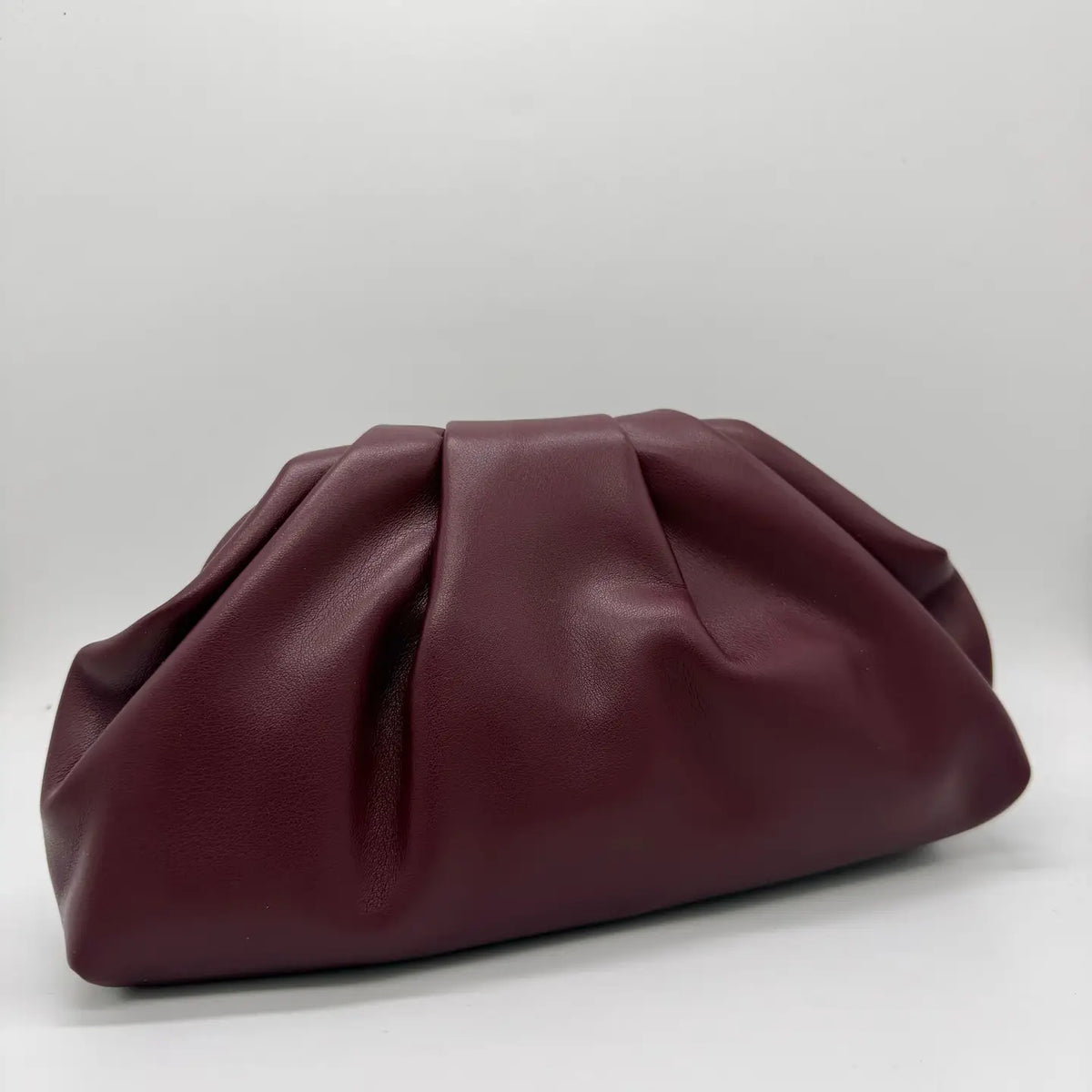 April Gathered Clutch - Burgundy