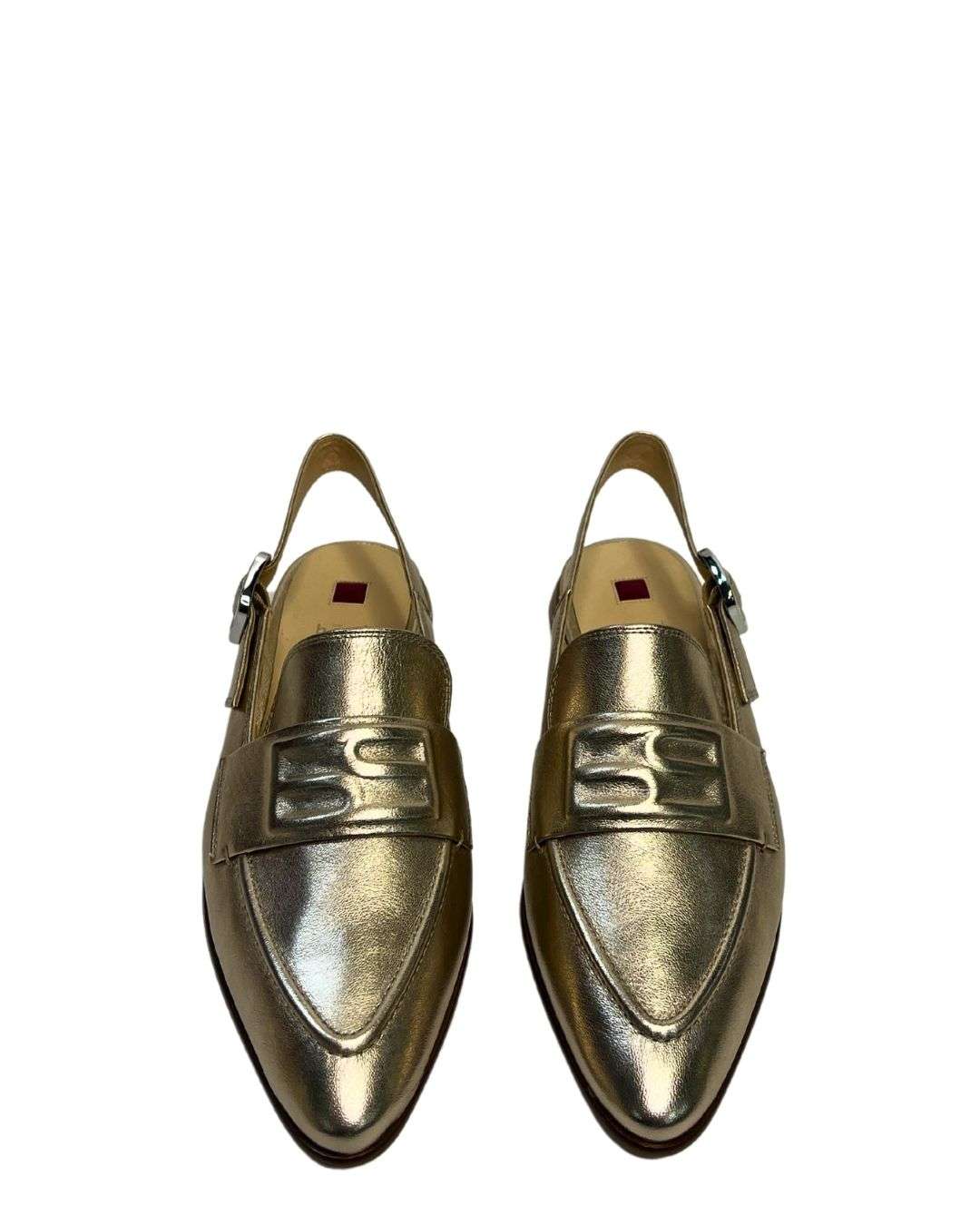 Hogl 9100611 Metallic Gold Slingback Loafers