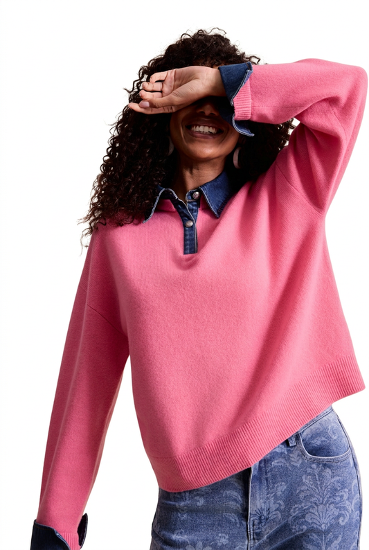 Leo & Ugo Cassandre Wool Sweater in Pink