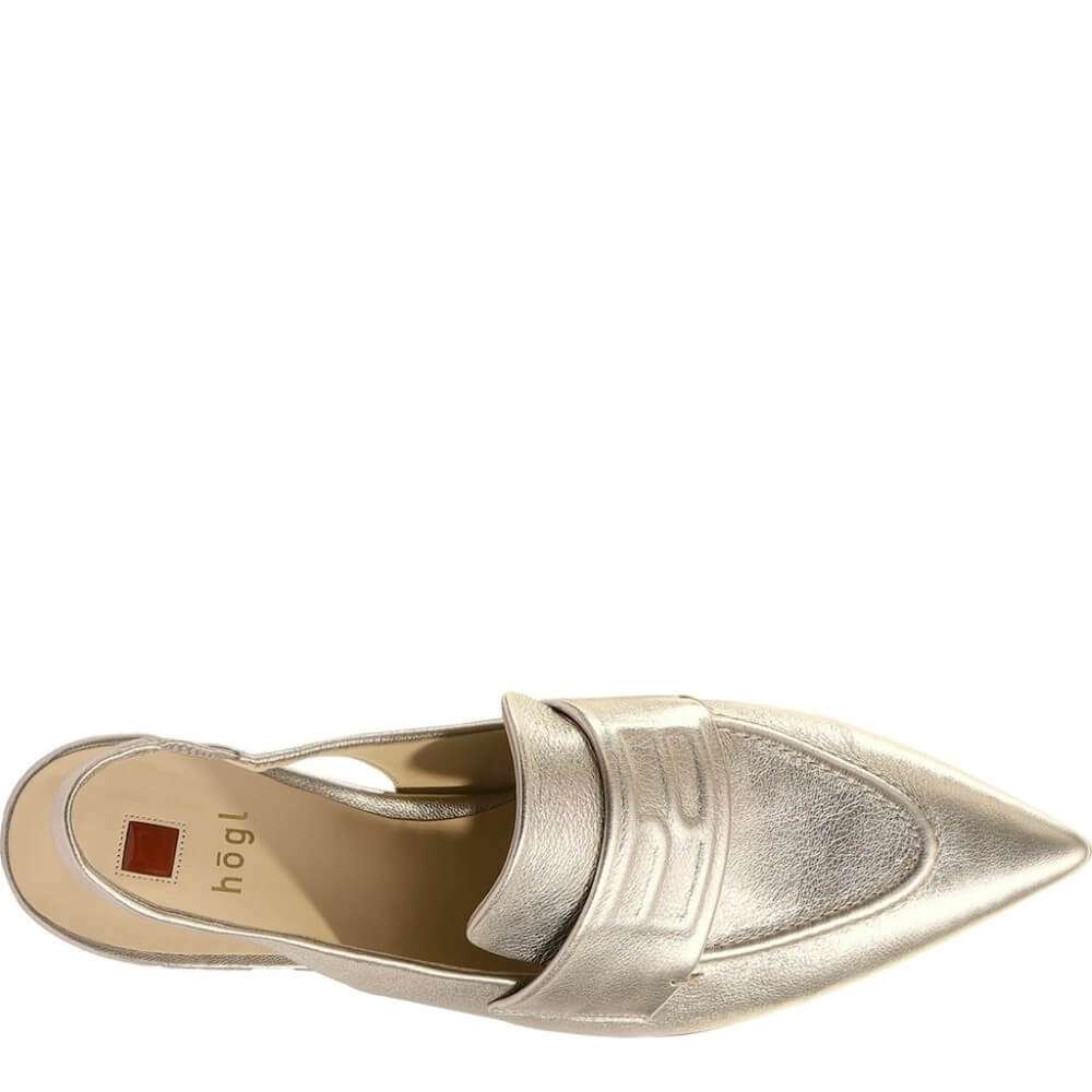 Hogl Metallic Gold Slingback Heels
