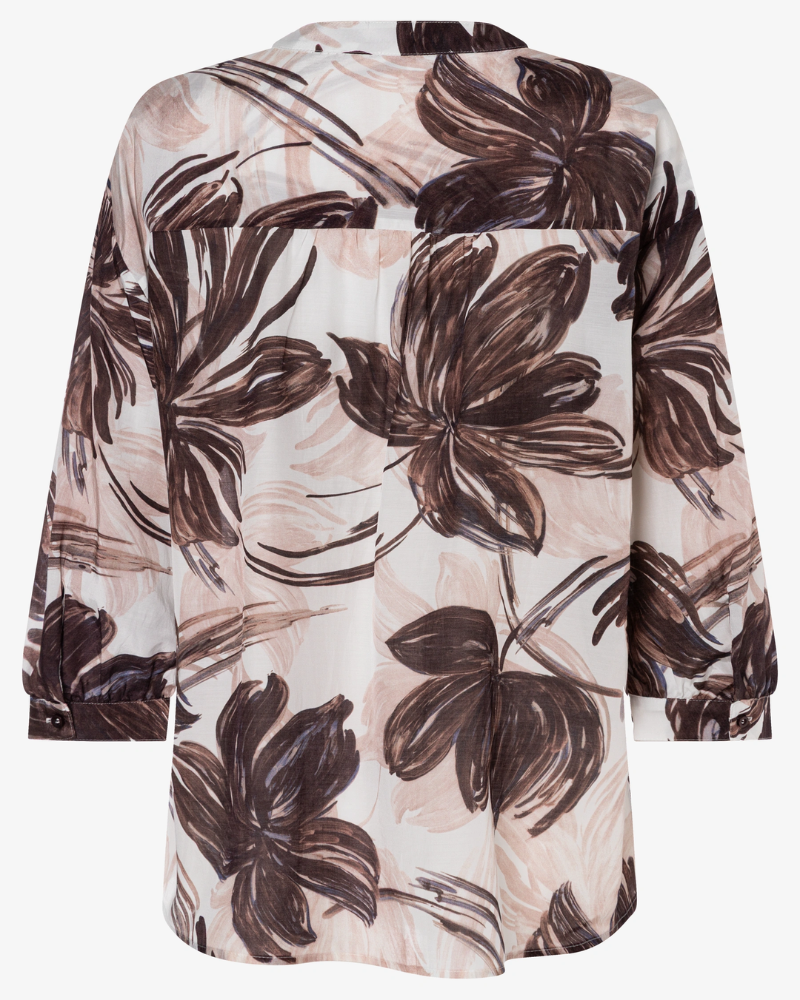 More & More Brush Stroke Flower Print Blouse