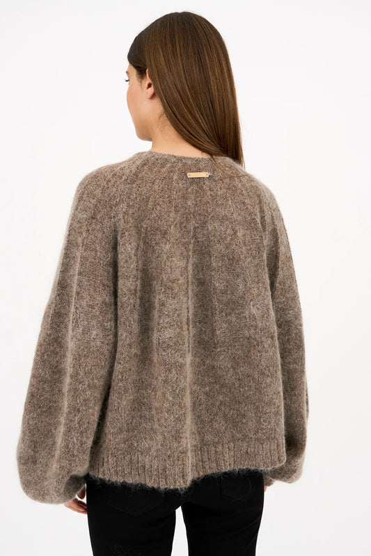 Pieszak Maddie LS Knit - Black Coffee Melange