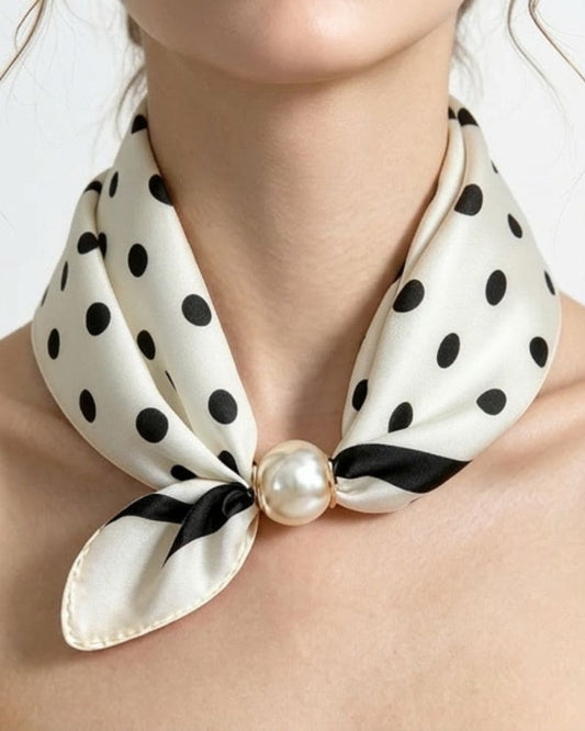 Orla Magnetic Pearl Scarf – White