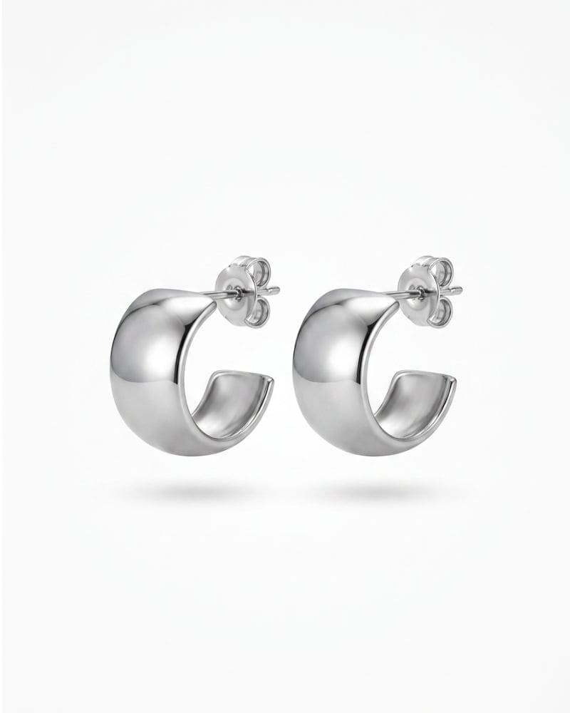 Emrys Silver Metallic Hoops