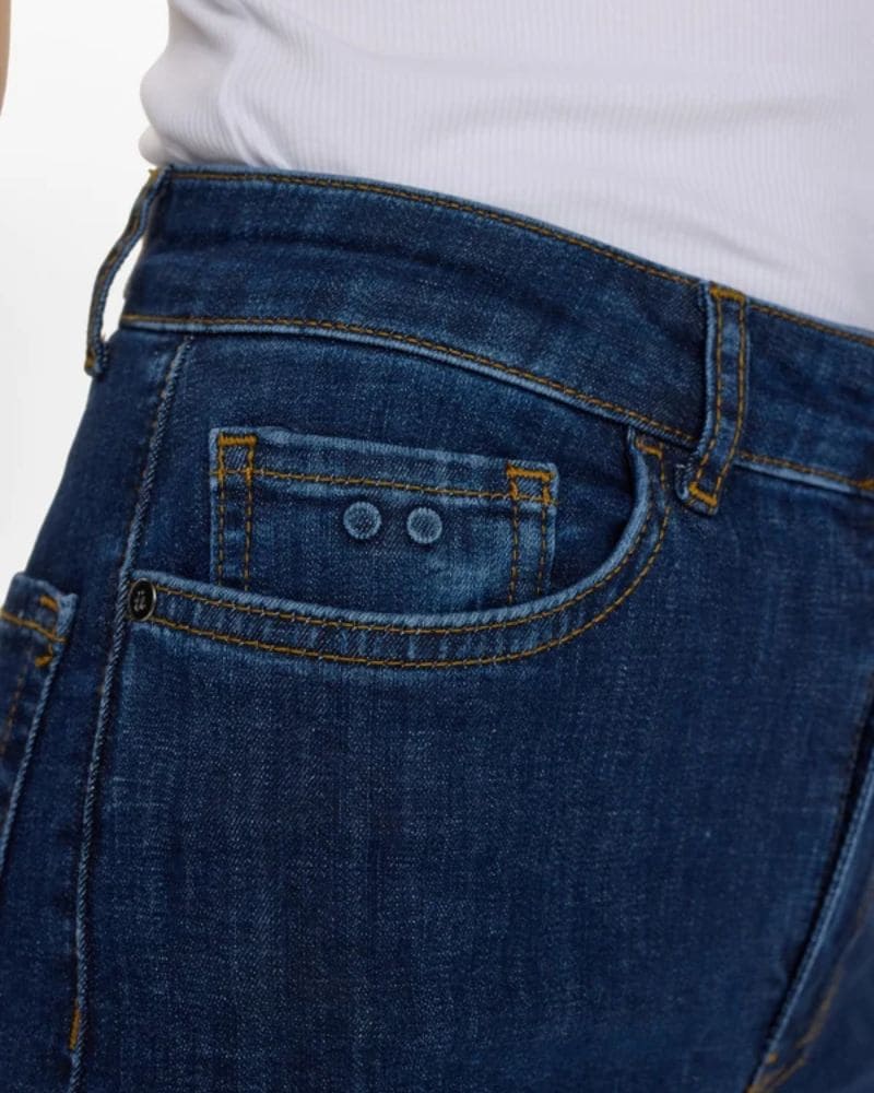 Numph - NUPARIS HR WIDE JEANS - Dark Blue Denim