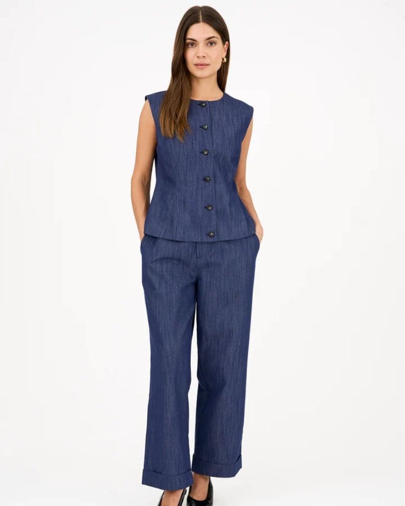 Pieszak Aika Peplum Top Wash Solaris - Rinse Denim