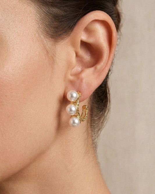 Nova Pearl Hoop Earrings