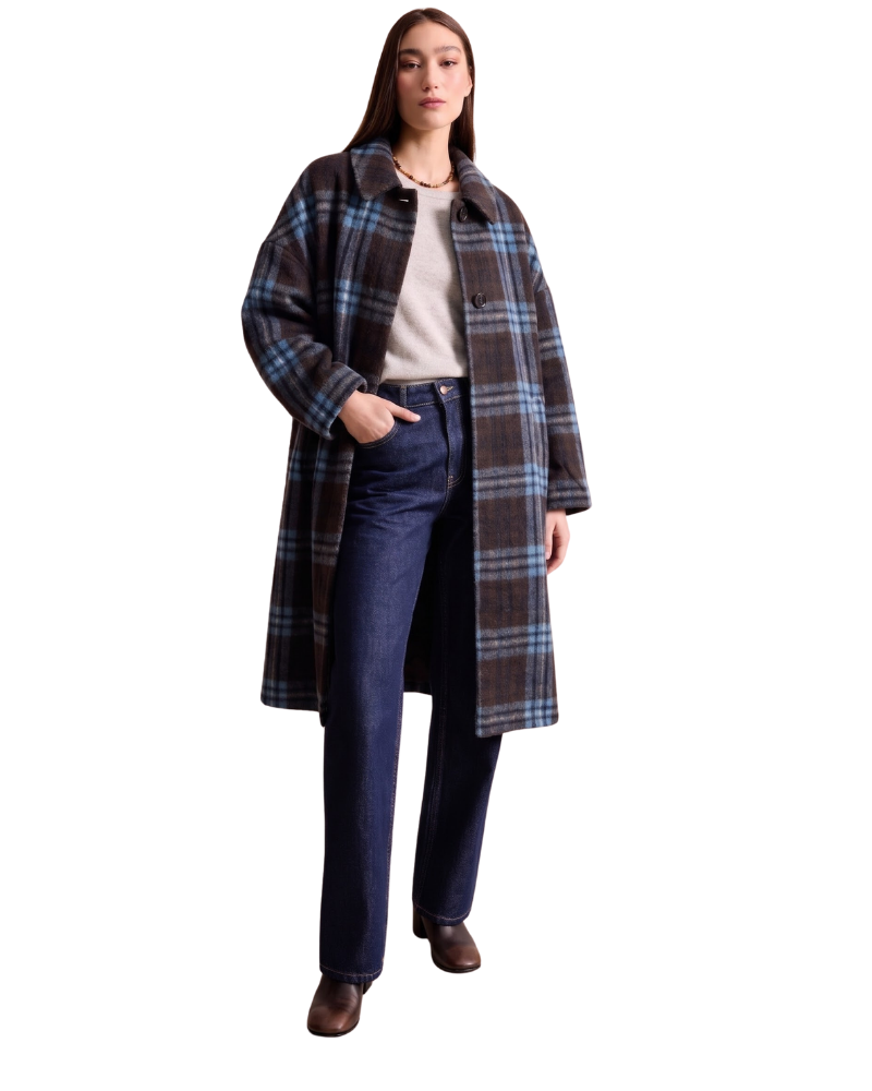 Leo & Ugo Oversized Check Coat KH041