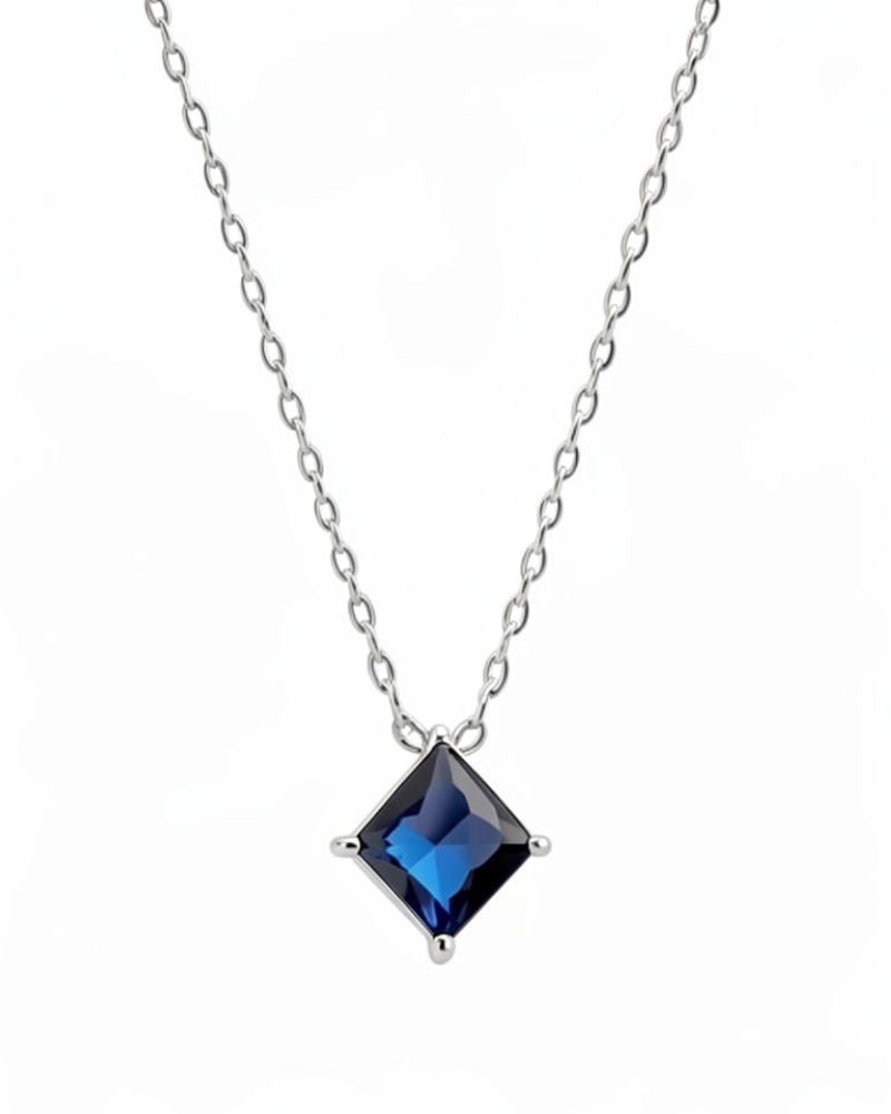 Marina Silver Necklace with Blue Gemstone