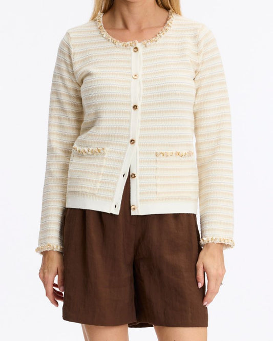Leo & Ugo Cream and gold cardi AE125