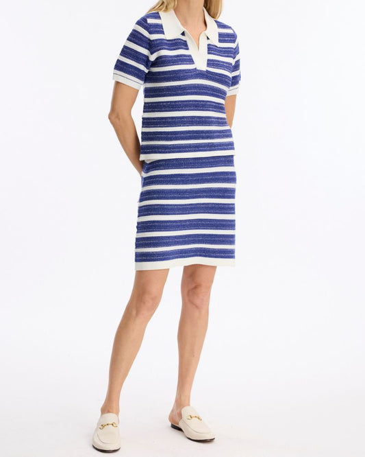 Leo & Ugo Polo Style Stripe top OE483