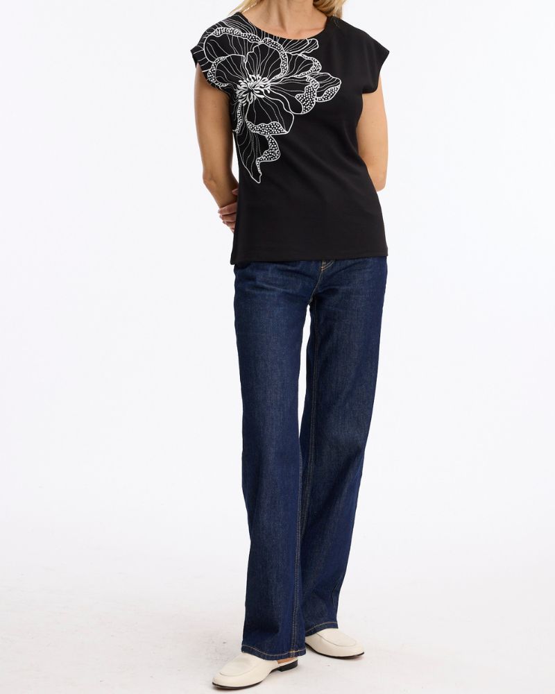 Leo & Ugo Black print tee TEJ961