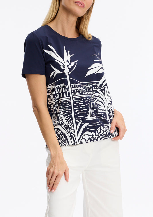 Leo & Ugo Navy print tee TEJ966