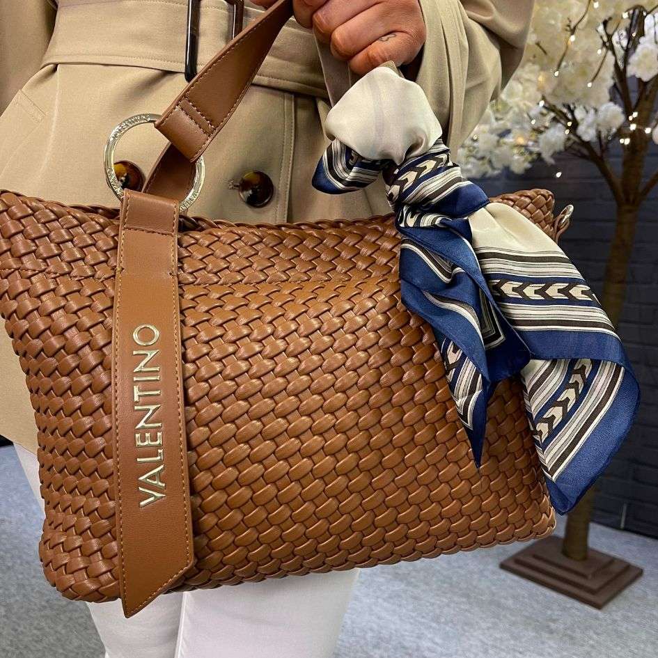 Valentino Shantel Woven Brown Bag