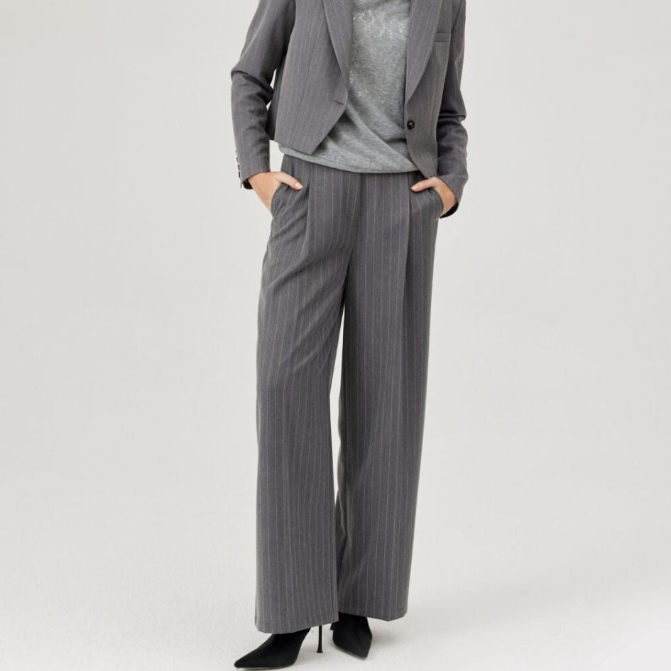 Feria Pinstripe Trousers in Grey