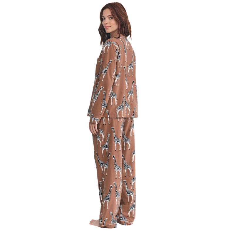 Chelsea Peers - Charlie Cotton Giraffe Print Long Pyjama Set