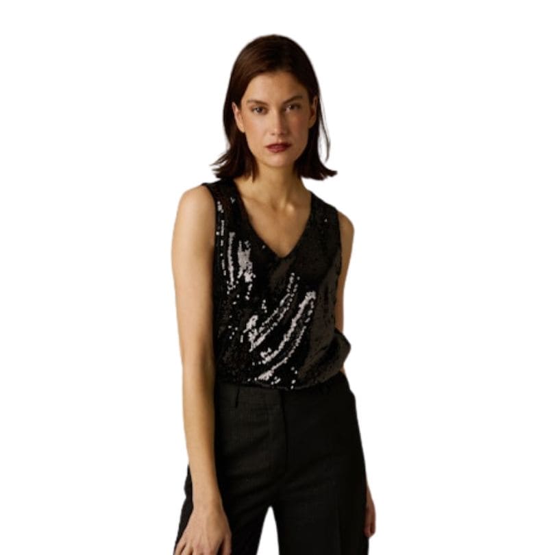 More & More - Sequin Top 0790 Black