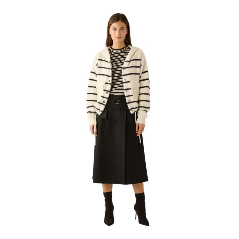 More & More - Cardigan with Hoody and Stripes 2031