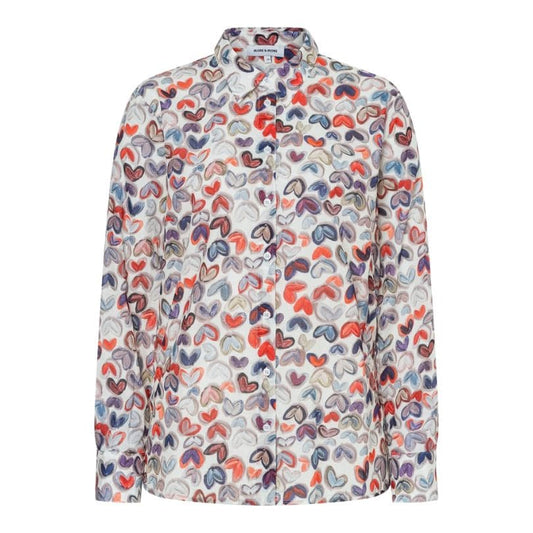More & More - Printed Blouse 4041 Coloured Heart Print