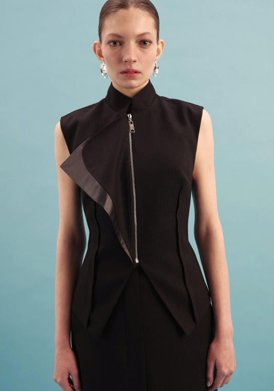Kameya Kory Layered Waistcoat - Black