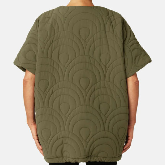 Ilse Jacobsen Short Quilted Cape in Olive Night