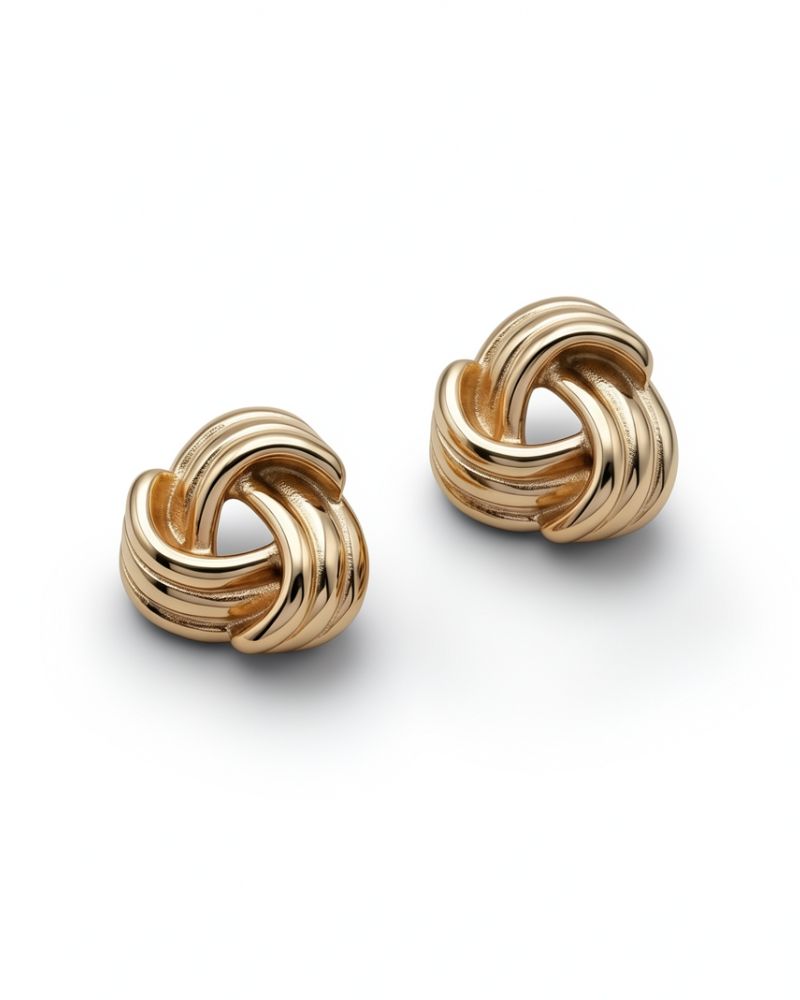 Isla Gold Knot Stud Earrings