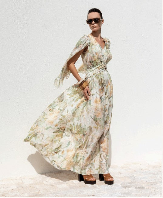 slim fit dress slacks Striped Pleated Midi Dress – English Factory main image 0