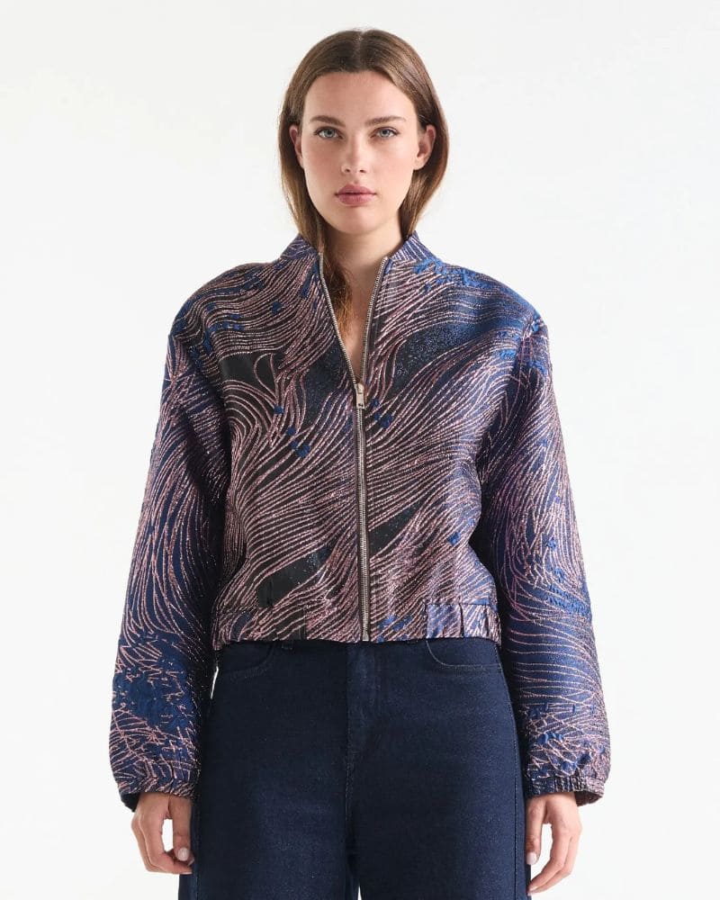 Aster Jacket in blue jacquard by Jansen Amsterdam