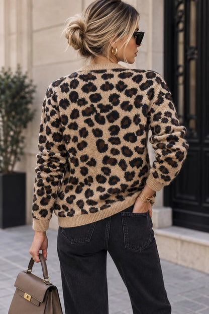 Lara Knit Cardigan - Leopard Print