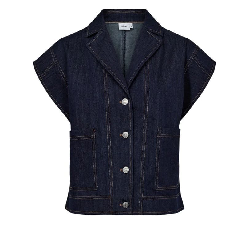 NUMPH - NUCHIKU WAISTCOAT - Dark Blue Denim
