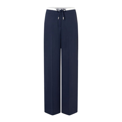 More & More Wide Leg Drawstring Navy Trousers