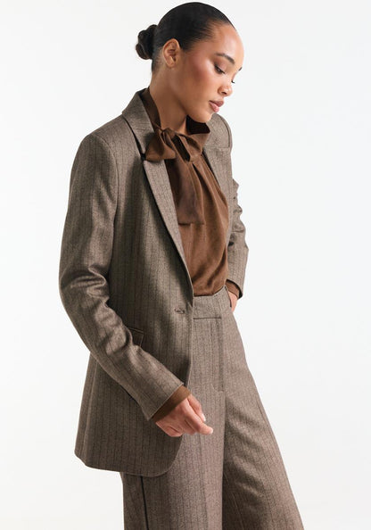 Jansen Amsterdam April Camel pinstripe blazer