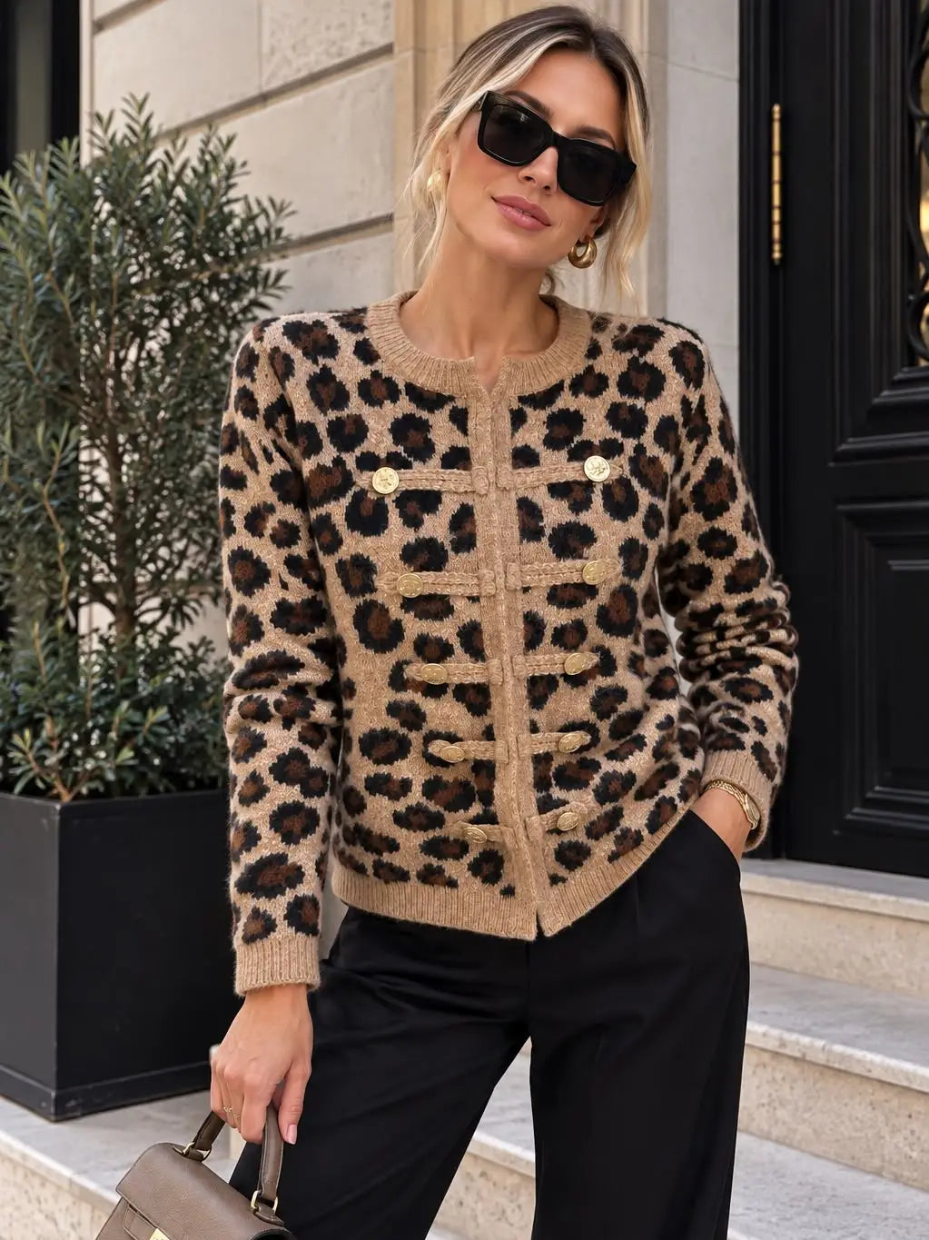Lara Knit Cardigan - Leopard Print