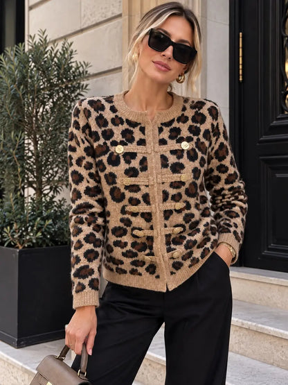 Lara Knit Cardigan - Leopard Print