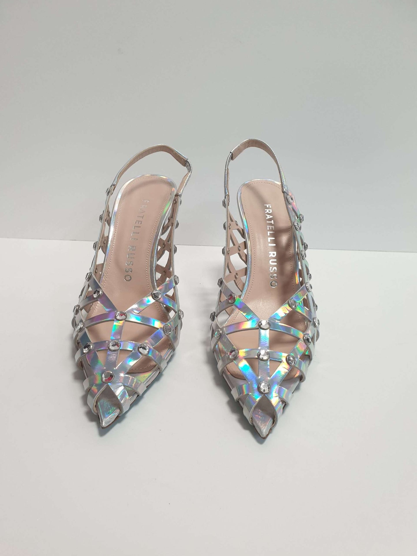 Oxitaly Charlie S2402 Silver Cross Slingback