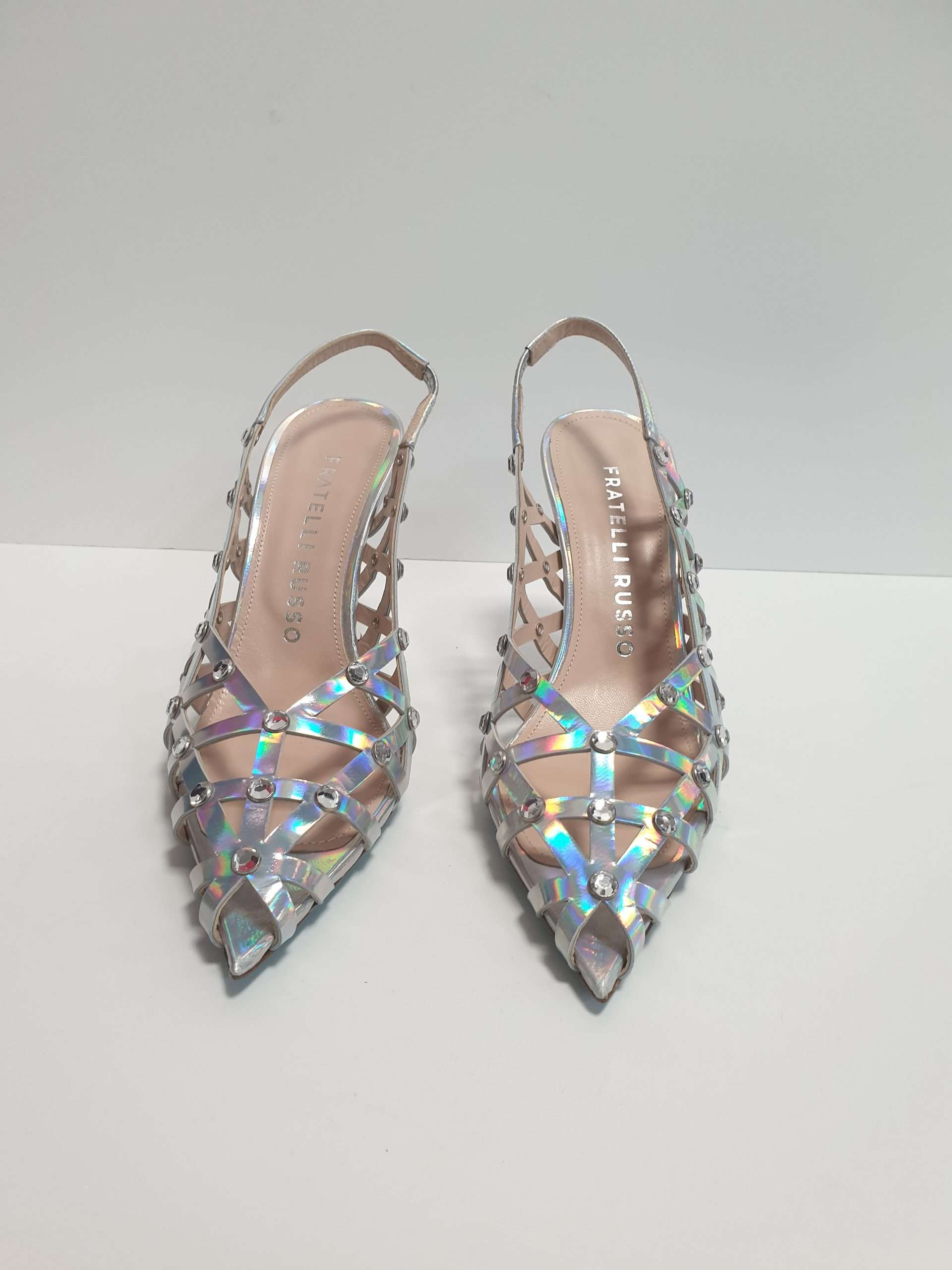 Oxitaly Charlie S2402 Silver Cross Slingback