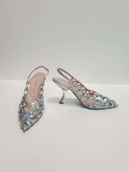 Oxitaly Charlie S2402 Silver Cross Slingback