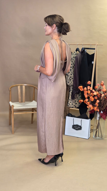 Kameya Kamirah Front-Folded Dress - Brown