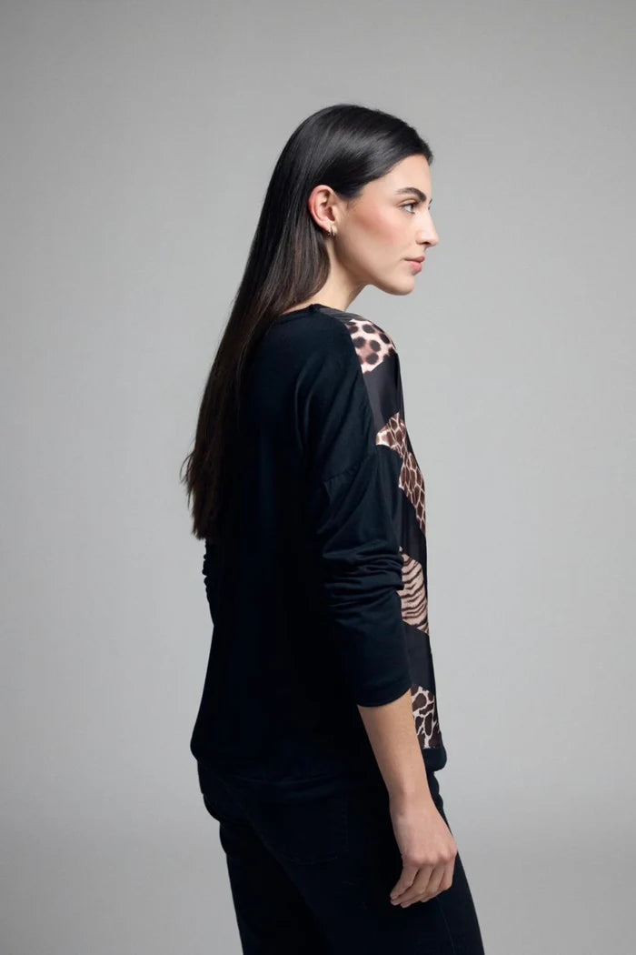 Tinta Danisa Mixed Animal Print Chevron Top