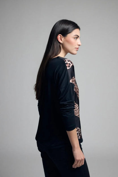 Tinta Danisa Mixed Animal Print Chevron Top