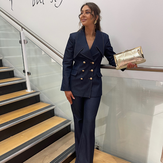 9419 Sarah Denim Blazer and Trousers