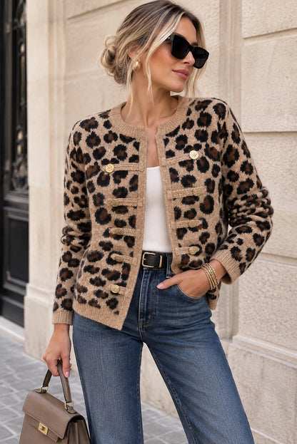 Lara Knit Cardigan - Leopard Print