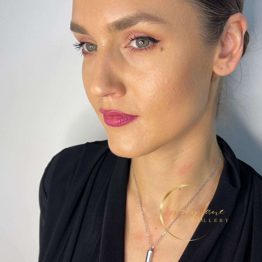 Momentous Collection  3D Engravable Vertical Bar Pendant Silver