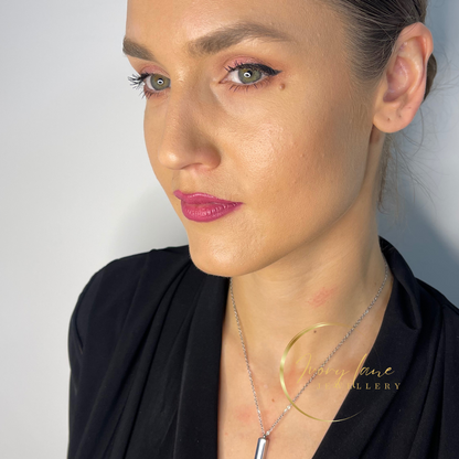 Momentous Collection  3D Engravable Vertical Bar Pendant Silver