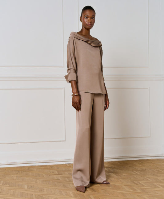 Access Fashion 2142 Long-sleeved blouse in Beige