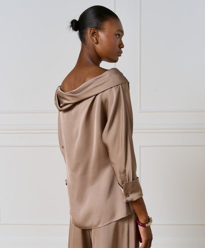 Access Fashion 2142 Long-sleeved blouse in Beige