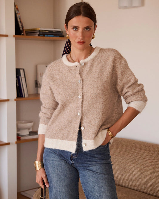 Pippa Knit Cardigan - Taupe