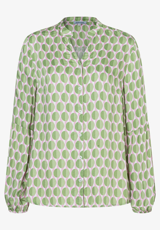 More & More - Geometrical Circle Blouse 4623 - Spring Green
