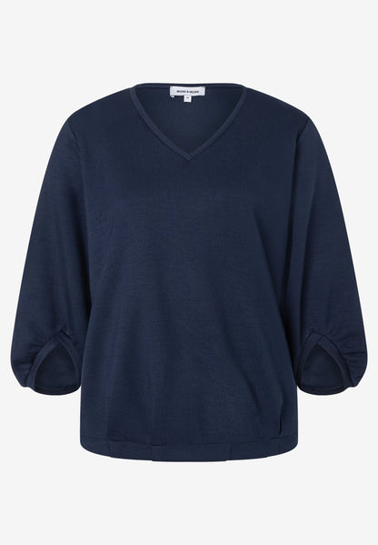 More & More Sweatshirt with Wide 3/4 Sleeves - Classic Blue